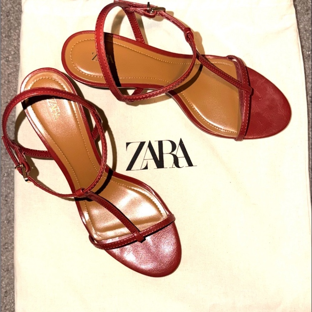 Zara Women's Elegant Red Sandals